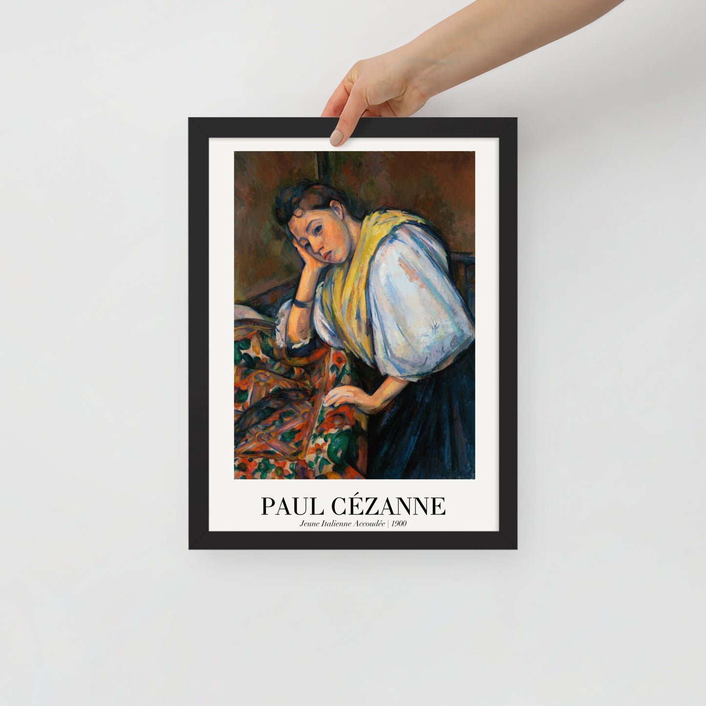 Young Italian girl leaning on her elbows