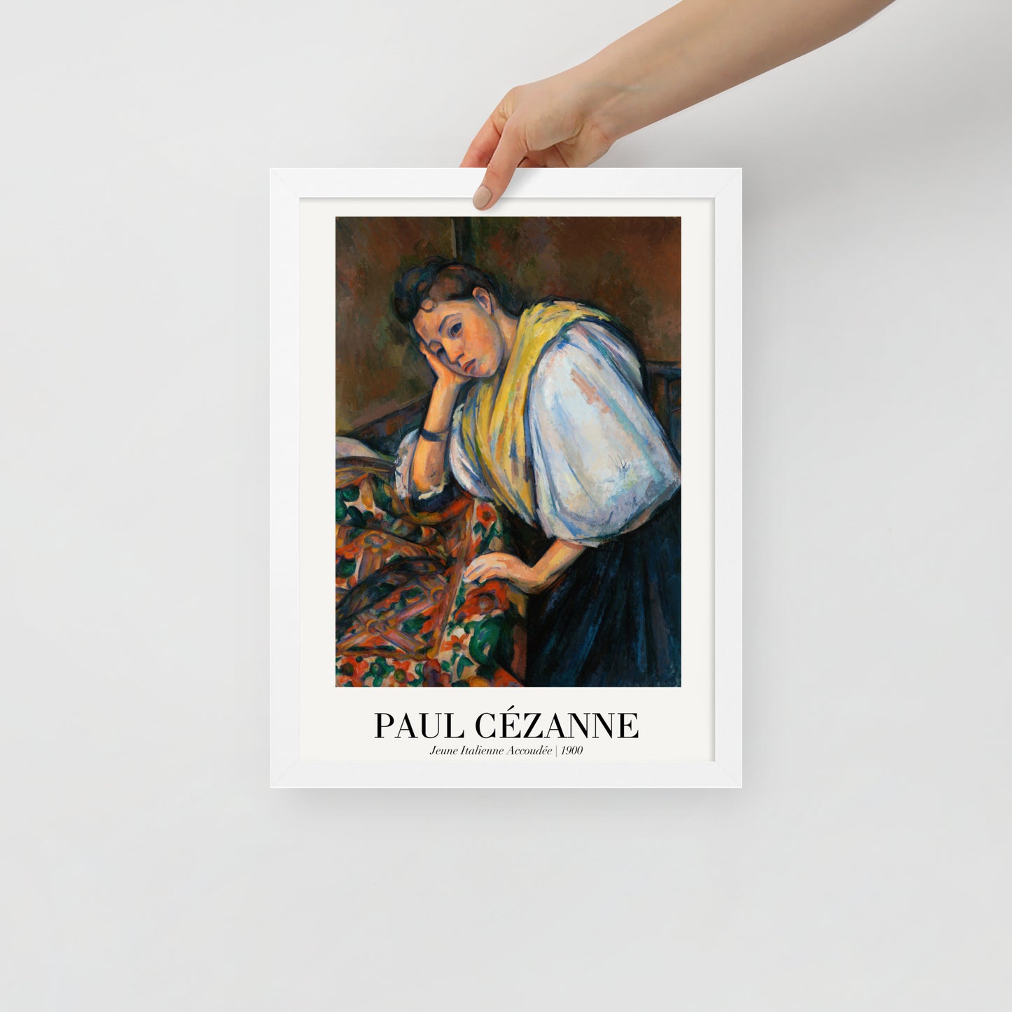 Young Italian girl leaning on her elbows